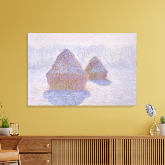 Claude Monet | Hystacks Effect of Snow and Sun Leinwanddruck (Insitu (Wohnzimmer))