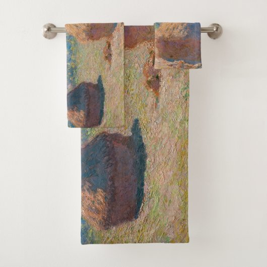 Claude Monet - Hystacks, Ende des Sommers Badhandtuch Set (Insitu)