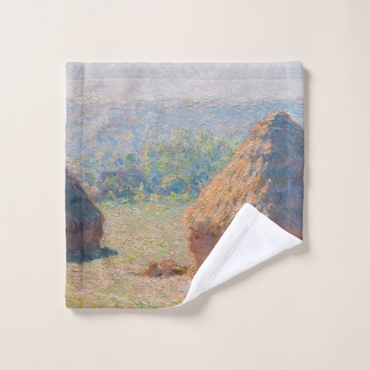 Claude Monet - Hystacks, Ende des Sommers Badhandtuch Set (Waschlappen)