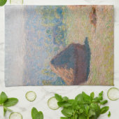 Claude Monet - Hystacks, Ende des Sommers Geschirrtuch (Gefaltet)