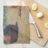 Claude Monet - Hystacks, Ende des Sommers Geschirrtuch (Viertel Falte)