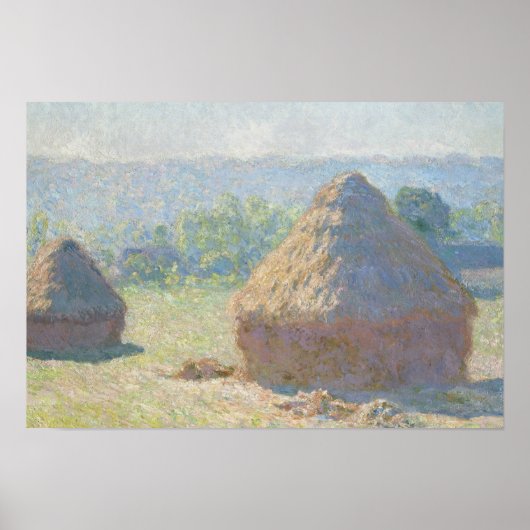 Claude Monet - Hystacks, Ende des Sommers Poster (Vorne)