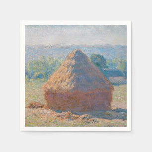 Claude Monet - Hystacks, Ende des Sommers Serviette