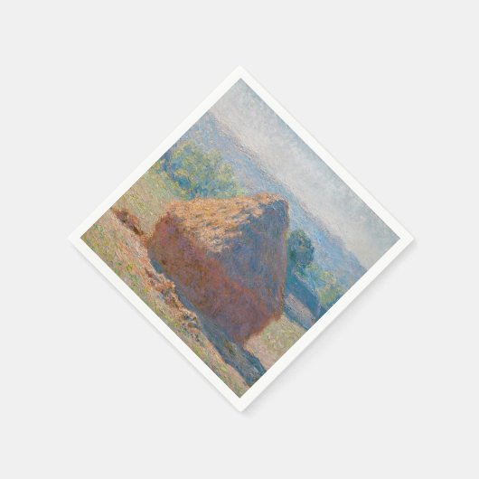 Claude Monet - Hystacks, Ende des Sommers Serviette (Ecke)