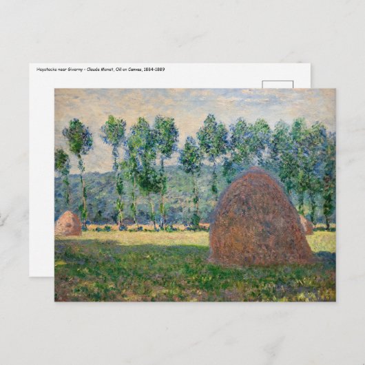 Claude Monet - Hystacks in der Nähe von Giverny Postkarte (Vorne/Hinten)