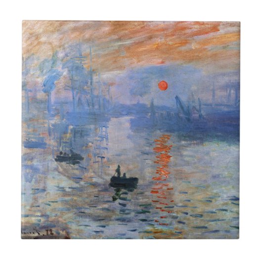 Claude Monet Impression soleil levant 1872 Hafen K Fliese (Vorderseite)
