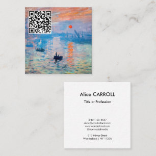 Claude Monet - Impression, Sonnenaufgang - QR Code Quadratische Visitenkarte