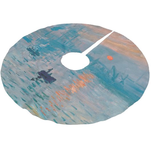 Claude Monet Impression Sunrise French Polyester Weihnachtsbaumdecke (Schrägansicht)