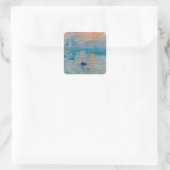 Claude Monet Impression Sunrise French Quadratischer Aufkleber (Tasche)