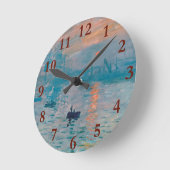 Claude Monet Impression Sunrise French Runde Wanduhr (Winkel)