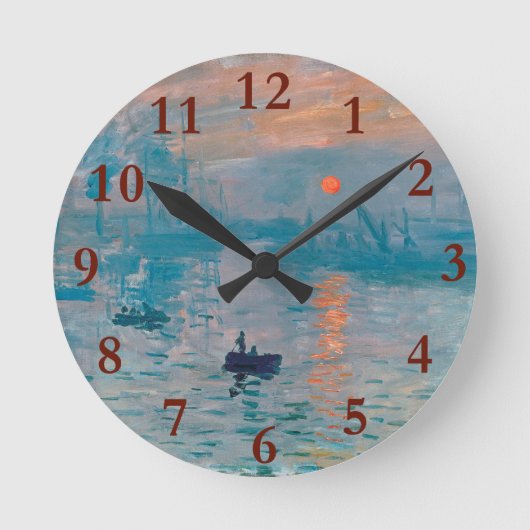 Claude Monet Impression Sunrise French Runde Wanduhr (Vorderseite)