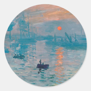 Claude Monet Impression Sunrise French Runder Aufkleber