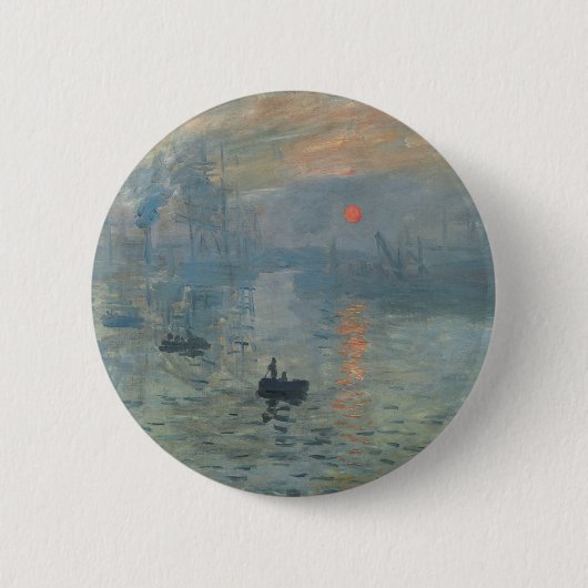 Claude Monet Impression Sunrise Soleil Levant Button (Vorderseite)