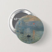 Claude Monet Impression Sunrise Soleil Levant Button (Vorne & Hinten)