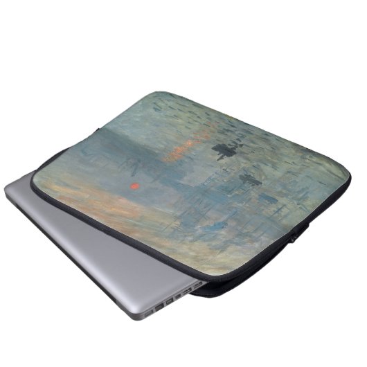 Claude Monet Impression Sunrise Soleil Levant Laptopschutzhülle (Vorne Knopf)