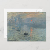 Claude Monet Impression Sunrise Soleil Levant Postkarte (Vorne/Hinten)
