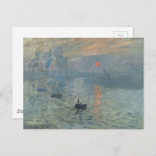 Claude Monet Impression Sunrise Soleil Levant Postkarte (Vorne/Hinten)
