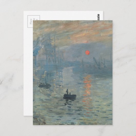 Claude Monet Impression Sunrise Soleil Levant Postkarte (Vorne/Hinten)