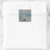 Claude Monet Impression Sunrise Soleil Levant Quadratischer Aufkleber (Tasche)