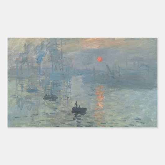 Claude Monet Impression Sunrise Soleil Levant Rechteckiger Aufkleber (Vorderseite)