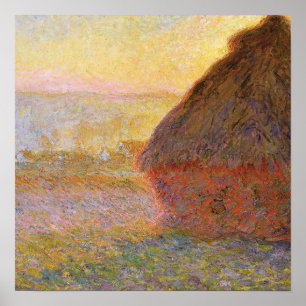 Claude Monet Impressionist Graystaks zur Malerei I Poster