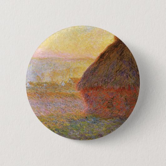 Claude Monet Impressionist Painting Graystaks I Button (Vorderseite)