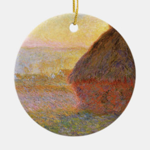 Claude Monet Impressionist Painting Graystaks I Keramik Ornament