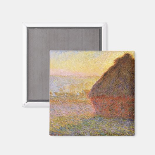 Claude Monet Impressionist Painting Graystaks I Magnet (Vorderseite/Rückseite)