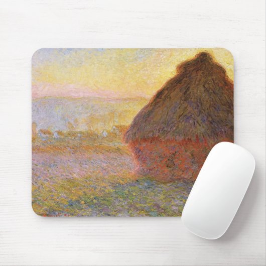 Claude Monet Impressionist Painting Graystaks I Mousepad (Mit Mouse)