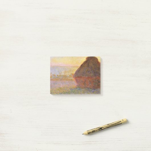 Claude Monet Impressionist Painting Graystaks I Post-it Klebezettel (Auf Schreibtisch)
