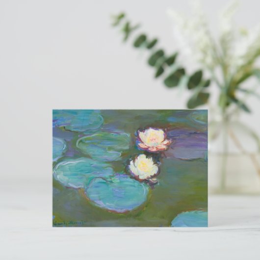 Claude Monet Impressionist Water Lilien Nympheas Postkarte (Stehend Vorderseite)