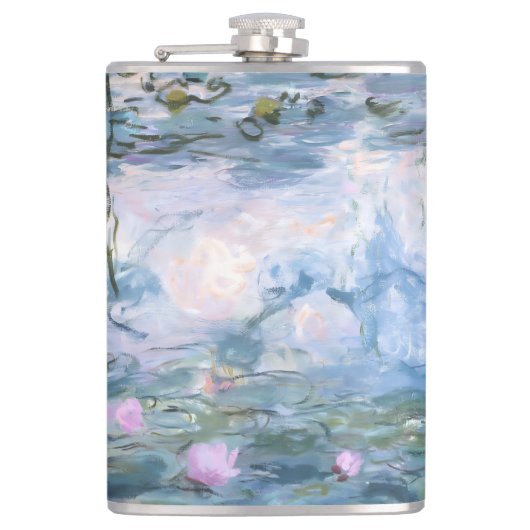 Claude Monet Impressionist Water Lillies Painting Flachmann (Vorderseite)