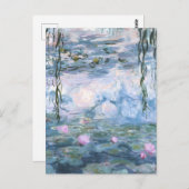 Claude Monet Impressionist Water Lillies Painting Postkarte (Vorne/Hinten)