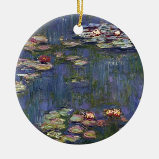 Claude Monet impressionistische Lilien des Wassers Keramik Ornament (Vorne)