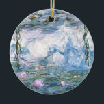 Claude Monet impressionistische Lilien des Wassers Keramik Ornament<br><div class="desc">Impressionistische Landschaftsmalerei von Claude Monet - Klassische Meisterwerke - Claude Monets beeindruckende Malserie - Claude Monet beeindruckende Lilien mit beeindruckendem Wasserbild</div>