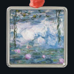 Claude Monet impressionistische Lilien des Wassers Ornament Aus Metall<br><div class="desc">Impressionistische Landschaftsmalerei von Claude Monet - Klassische Meisterwerke - Claude Monets beeindruckende Malserie - Claude Monet beeindruckende Lilien mit beeindruckendem Wasserbild</div>