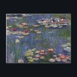 Claude Monet impressionistische Lilien des Wassers Postkarte<br><div class="desc">Impressionistische Landschaftsmalerei von Claude Monet - Klassische Meisterwerke - Claude Monets beeindruckende Malserie - Claude Monet beeindruckende Lilien mit beeindruckendem Wasserbild</div>