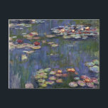 Claude Monet impressionistische Lilien des Wassers Postkarte<br><div class="desc">Impressionistische Landschaftsmalerei von Claude Monet - Klassische Meisterwerke - Claude Monets beeindruckende Malserie - Claude Monet beeindruckende Lilien mit beeindruckendem Wasserbild</div>