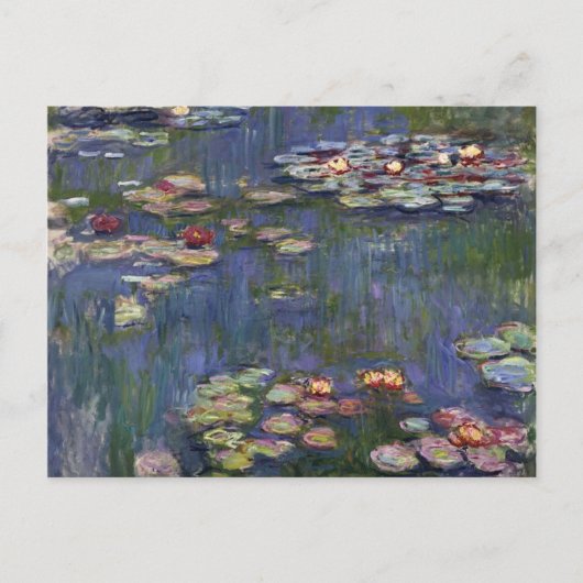 Claude Monet impressionistische Lilien des Wassers Postkarte (Vorderseite)