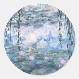 Claude Monet Impressionistische Wasserlilien-Maler Runder Aufkleber