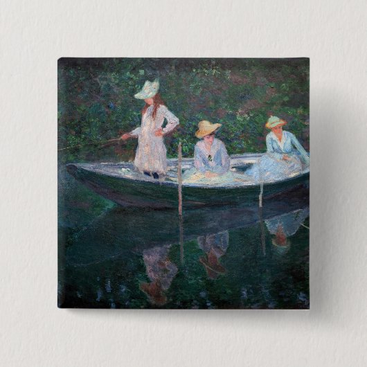 Claude Monet - In dem norwegischen Boot Button (Vorderseite)