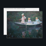 Claude Monet - In der Nordsee bei Giverny Postkarte<br><div class="desc">In der Norvegienne Boat at Giverny / La Barque - Claude Monet,  Oil on Leinwand,  1887</div>