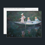 Claude Monet - In der Nordsee bei Giverny Postkarte<br><div class="desc">In der Norvegienne Boat at Giverny / La Barque - Claude Monet,  Oil on Leinwand,  1887</div>