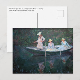 Claude Monet - In der Norvegienne-Boot in Giverny Postkarte