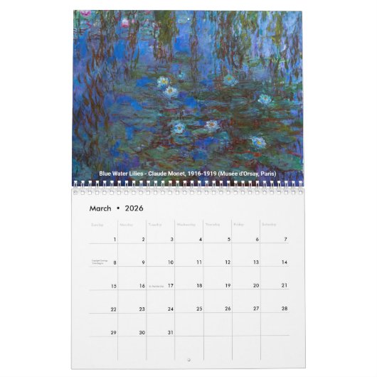 Claude Monet in Giverny Kalender (Mär 2026)