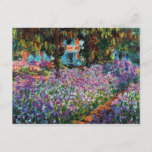 Claude Monet: Ire im Monet's Garden Postkarte<br><div class="desc">Überraschen Sie Ihre Familie und Ihre Freunde mit einer farbenfrohen klassischen Postkarte mit Reisen in einem Garten,  gemalt vom französischen impressionistischen Maler Claude Monet.</div>