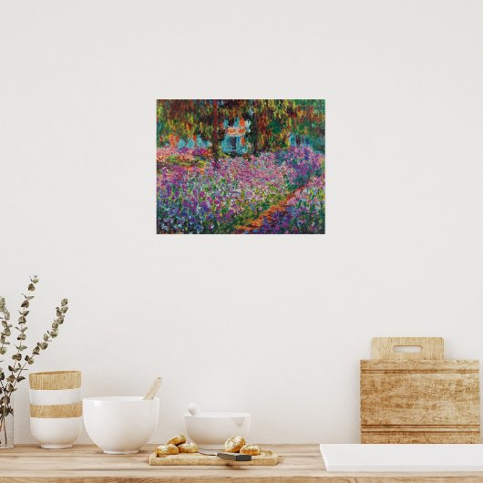 Claude Monet - Ire in Monets Garden Fine Art Poster (Küche)