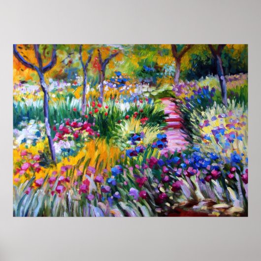 Claude Monet: Iris Garden von Giverny Poster (Vorne)