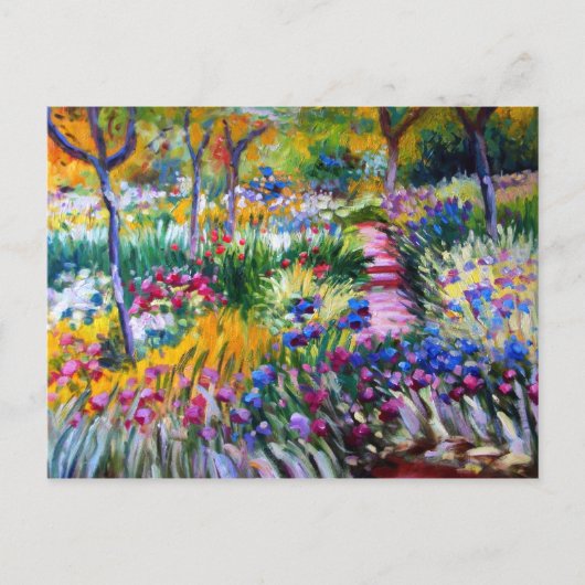 Claude Monet: Iris Garden von Giverny Postkarte (Vorderseite)