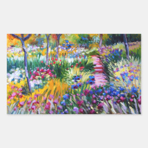 Claude Monet: Iris-Garten durch Giverny Rechteckiger Aufkleber